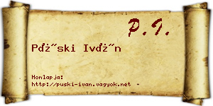 Püski Iván névjegykártya